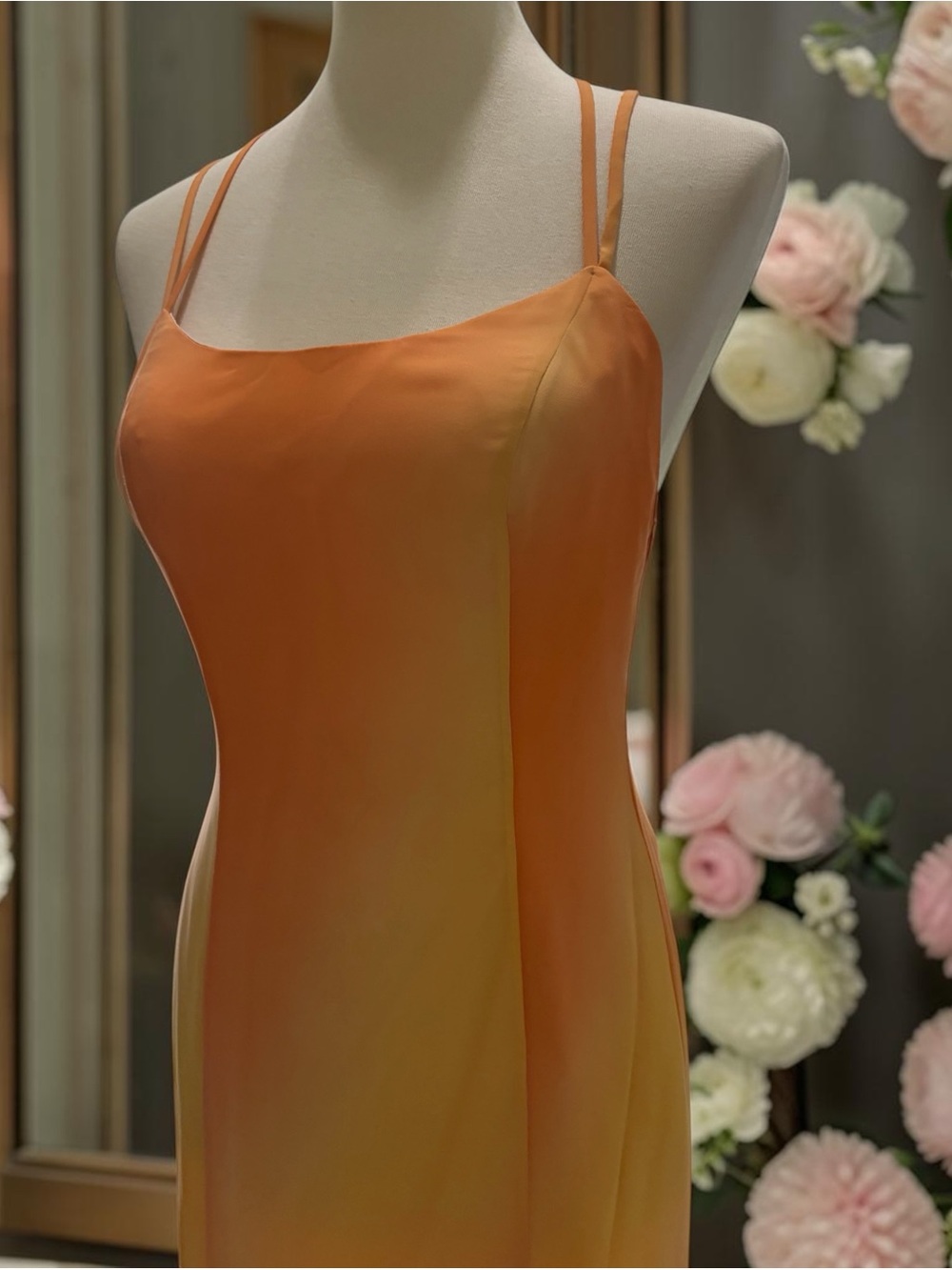 Sunset Ombre Maxi Slip Dress in Orange Size 8 - Picture 9 of 12